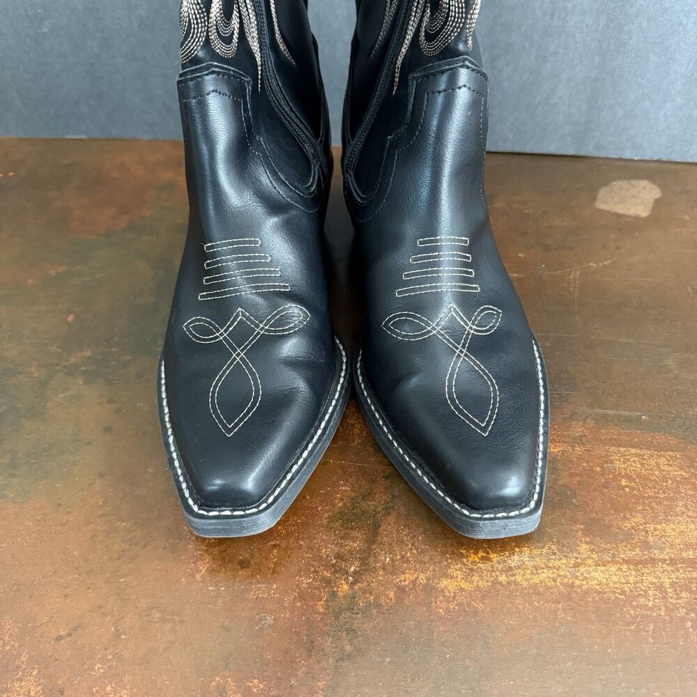 Wild Fabel Kenzi Brown Women's Tall Western Fun Rustic Dress Boots size 6.5 Edgy - Picture 11 of 16